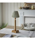 Trobridge Rechargeable Brushed Aged Brass Plate Table Lamp with Herb Garden Green Fabric Leaf Shade 16cm Integrated LED-3