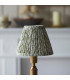 Trobridge Rechargeable Brushed Aged Brass Plate Table Lamp with Herb Garden Green Fabric Leaf Shade 16cm Integrated LED-4