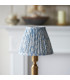 Trobridge Rechargeable Brushed Aged Brass Plate Table Lamp with Shell Bay Blue Fabric Leaf Shade 16cm Integrated LED-4