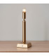 Trobridge Rechargeable Brushed Aged Brass Plate Table Lamp with Shell Bay Blue Fabric Leaf Shade 16cm Integrated LED-5