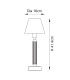 Trobridge Rechargeable Brushed Aged Brass Plate Table Lamp with Shell Bay Blue Fabric Leaf Shade 16cm Integrated LED-10