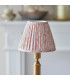 Trobridge Rechargeable Brushed Aged Brass Plate Table Lamp with Peachy Keen Fabric Leaf Shade 16cm Integrated LED-4