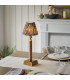 Trobridge Rechargeable Brushed Aged Brass Plate Table Lamp with Pearl Grey Fabric Ikat Shade 16cm Integrated LED-2