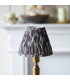 Trobridge Rechargeable Brushed Aged Brass Plate Table Lamp with Pearl Grey Fabric Ikat Shade 16cm Integrated LED-4