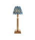 Trobridge Rechargeable Brushed Aged Brass Plate Table Lamp with Marlin Blue Fabric Ikat Shade 16cm Integrated LED-1