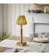 Trobridge Rechargeable Brushed Aged Brass Plate With Yellow Table Lamp with Jade Fabric Ikat Shade 16cm Integrated LED-2