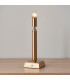 Trobridge Rechargeable Brushed Aged Brass Plate Table Lamp with Vintage White Fabric Ivy Shade 16cm Integrated LED-5