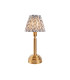 Upton Rechargeable Brushed Aged Brass Plate Table Lamp with Pearl Grey Fabric Leaf Shade 16cm Integrated LED-1