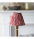 Upton Rechargeable Brushed Aged Brass Plate Table Lamp with Coral Pink Fabric Ikat Shade 16cm Integrated LED-4