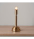 Upton Rechargeable Brushed Aged Brass Plate Table Lamp with Coral Pink Fabric Ikat Shade 16cm Integrated LED-5