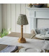 Upton Rechargeable Brushed Aged Brass Plate Table Lamp with Herb Garden Green Fabric Leaf Shade 16cm Integrated LED-3