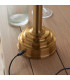 Upton Rechargeable Brushed Aged Brass Plate Table Lamp with Herb Garden Green Fabric Leaf Shade 16cm Integrated LED-7