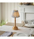 Upton Rechargeable Brushed Aged Brass Plate Table Lamp with Shell Bay Blue Fabric Leaf Shade 16cm Integrated LED-2