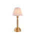 Upton Rechargeable Brushed Aged Brass Plate Table Lamp with Peachy Keen Fabric Leaf Shade 16cm Integrated LED-1