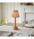Upton Rechargeable Brushed Aged Brass Plate Table Lamp with Peachy Keen Fabric Leaf Shade 16cm Integrated LED-2