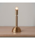 Upton Rechargeable Brushed Aged Brass Plate Table Lamp with Shell Bay Blue Fabric Leaf Shade 16cm Integrated LED-5