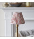 Upton Rechargeable Brushed Aged Brass Plate Table Lamp with Peachy Keen Fabric Leaf Shade 16cm Integrated LED-4