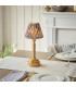 Upton Rechargeable Brushed Aged Brass Plate Table Lamp with Pearl Grey Fabric Ikat Shade 16cm Integrated LED-2