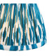 Upton Rechargeable Brushed Aged Brass Plate Table Lamp with Marlin Blue Fabric Ikat Shade 16cm Integrated LED-8
