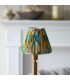 Upton Rechargeable Brushed Aged Brass Plate With Yellow Table Lamp with Jade Fabric Ikat Shade 16cm Integrated LED-4
