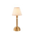 Upton Rechargeable Brushed Aged Brass Plate Table Lamp with Vintage White Fabric Ivy Shade 16cm Integrated LED-1