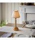 Upton Rechargeable Brushed Aged Brass Plate Table Lamp with Vintage White Fabric Ivy Shade 16cm Integrated LED-2