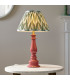 Myrtle Pink Clay Table Lamp with Cotswold Green Fabric Zigzag Shade 30cm B22-2