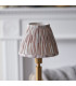 Upton Rechargeable Brushed Aged Brass Plate Table Lamp with Neutral Print Fabric Ikat Shade 16cm Integrated LED-4