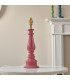 Myrtle Pink Clay Table Lamp with Cotswold Green Fabric Zigzag Shade 30cm B22-4