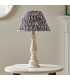 Myrtle Almond White Table Lamp with Pearl Grey Fabric Ikat Shade 30cm B22-3