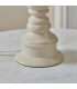 Myrtle Almond White Table Lamp with Pearl Grey Fabric Ikat Shade 30cm B22-7
