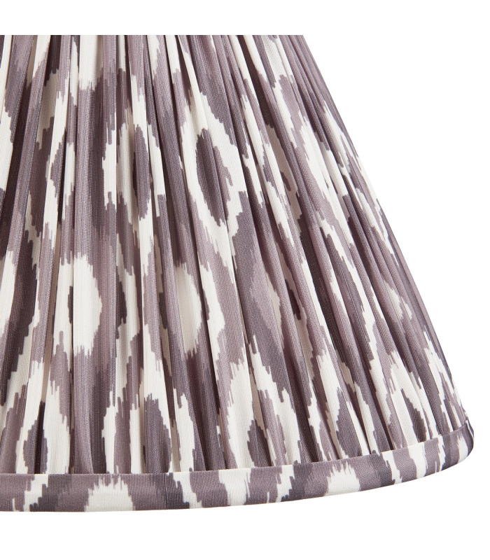 Myrtle Almond White Table Lamp with Pearl Grey Fabric Ikat Shade 30cm B22-8