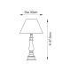 Myrtle Almond White Table Lamp with Pearl Grey Fabric Ikat Shade 30cm B22-10
