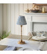 Burley Rechargeable Brushed Aged Brass Plate Table Lamp with Shell Bay Blue Fabric Leaf Shade 16cm Integrated LED-3