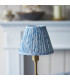 Burley Rechargeable Brushed Aged Brass Plate Table Lamp with Shell Bay Blue Fabric Leaf Shade 16cm Integrated LED-4