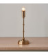 Burley Rechargeable Brushed Aged Brass Plate Table Lamp with Shell Bay Blue Fabric Leaf Shade 16cm Integrated LED-5