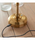 Burley Rechargeable Brushed Aged Brass Plate Table Lamp with Shell Bay Blue Fabric Leaf Shade 16cm Integrated LED-7