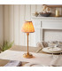 Burley Rechargeable Brushed Aged Brass Plate Table Lamp with Peachy Keen Fabric Leaf Shade 16cm Integrated LED-2