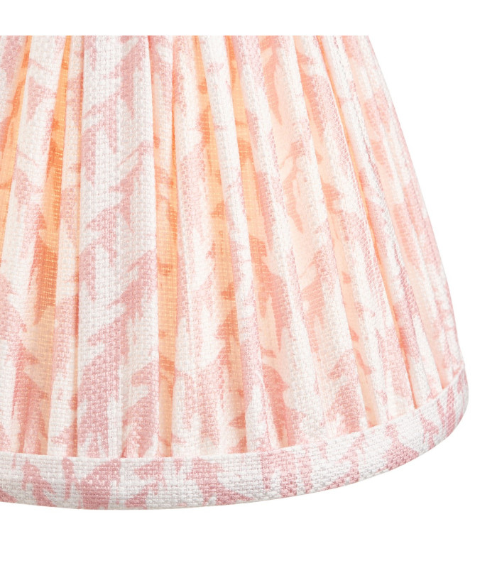 Burley Rechargeable Brushed Aged Brass Plate Table Lamp with Peachy Keen Fabric Leaf Shade 16cm Integrated LED-8