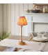 Burley Rechargeable Brushed Aged Brass Plate Table Lamp with Coral Pink Fabric Ripple Shade 16cm Integrated LED-2