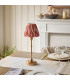 Burley Rechargeable Brushed Aged Brass Plate Table Lamp with Apricot Orange Fabric Zigzag Shade 16cm Integrated LED-3