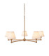 Santiago Brushed Aged Brass Plate Pendant Light with Vintage White Fabric Ivy Shade 16cm 5x B22-1