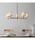Santiago Brushed Aged Brass Plate Pendant Light with Vintage White Fabric Ivy Shade 16cm 5x B22-2