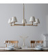 Santiago Brushed Aged Brass Plate Pendant Light with Vintage White Fabric Ivy Shade 16cm 5x B22-3