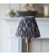 Burley Rechargeable Brushed Aged Brass Plate Table Lamp with Pearl Grey Fabric Ikat Shade 16cm Integrated LED-4