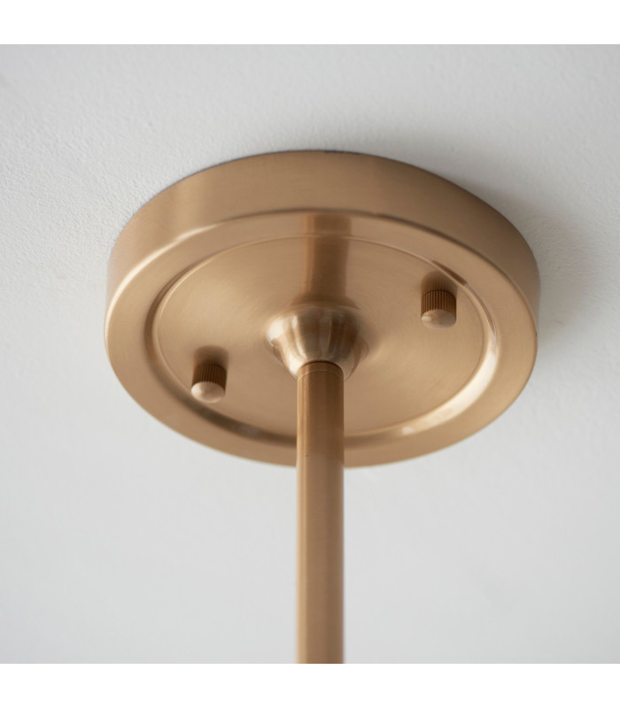 Santiago Brushed Aged Brass Plate Pendant Light with Vintage White Fabric Ivy Shade 16cm 5x B22-7