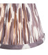 Burley Rechargeable Brushed Aged Brass Plate Table Lamp with Pearl Grey Fabric Ikat Shade 16cm Integrated LED-8