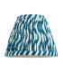 Santiago Brushed Aged Brass Plate Wall Light with Marlin Blue Fabric Ripple Shade 16cm B22-9