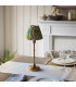 Burley Rechargeable Brushed Aged Brass Plate With Yellow Table Lamp with Jade Fabric Ikat Shade 16cm Integrated LED-3