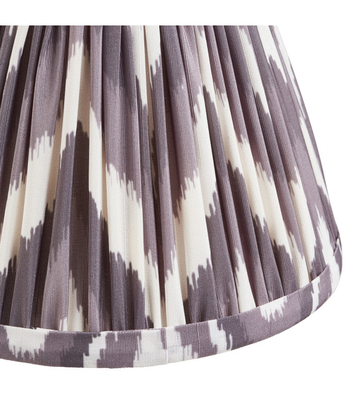 Santiago Brushed Aged Brass Plate Wall Light with Pearl Grey Fabric Zigzag Shade 16cm B22-8